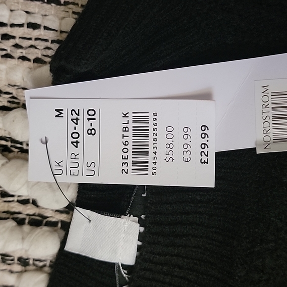 Topshop Black Chevron Crop Sweater Size M - Picture 8 of 8